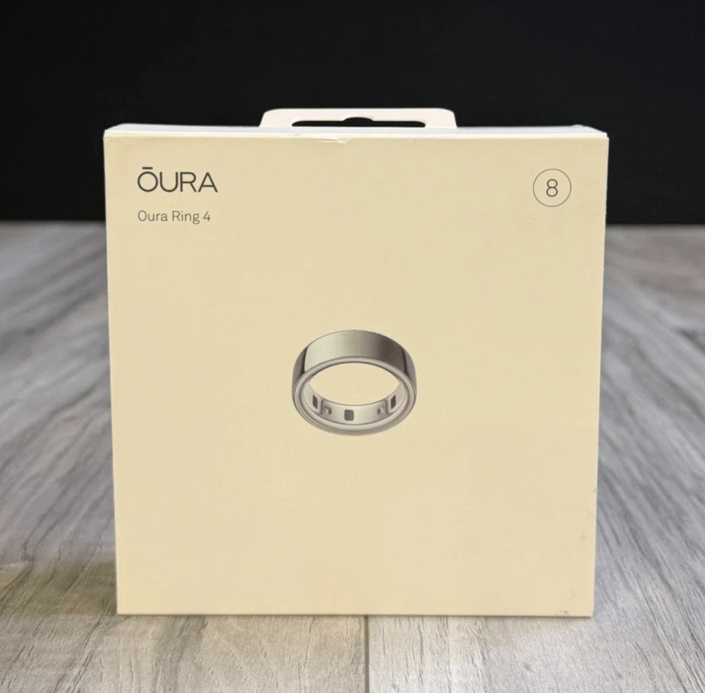 Oura Ring Gen 4 Smart Fitness Health Tracker Silver Titanium Size 8 NEW Sealed